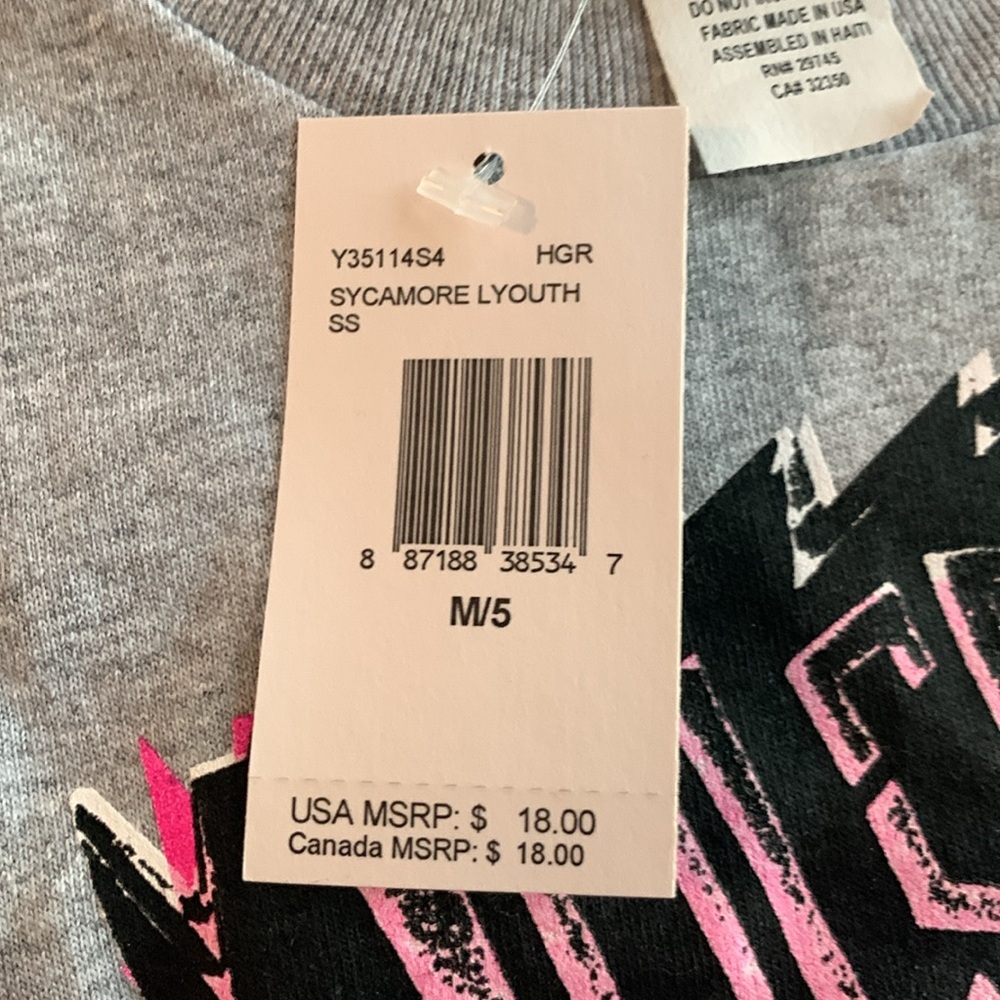 NWT Boys Volcom heather gray printed tee shirt. Size Medium (5). - Picture 6 of 6